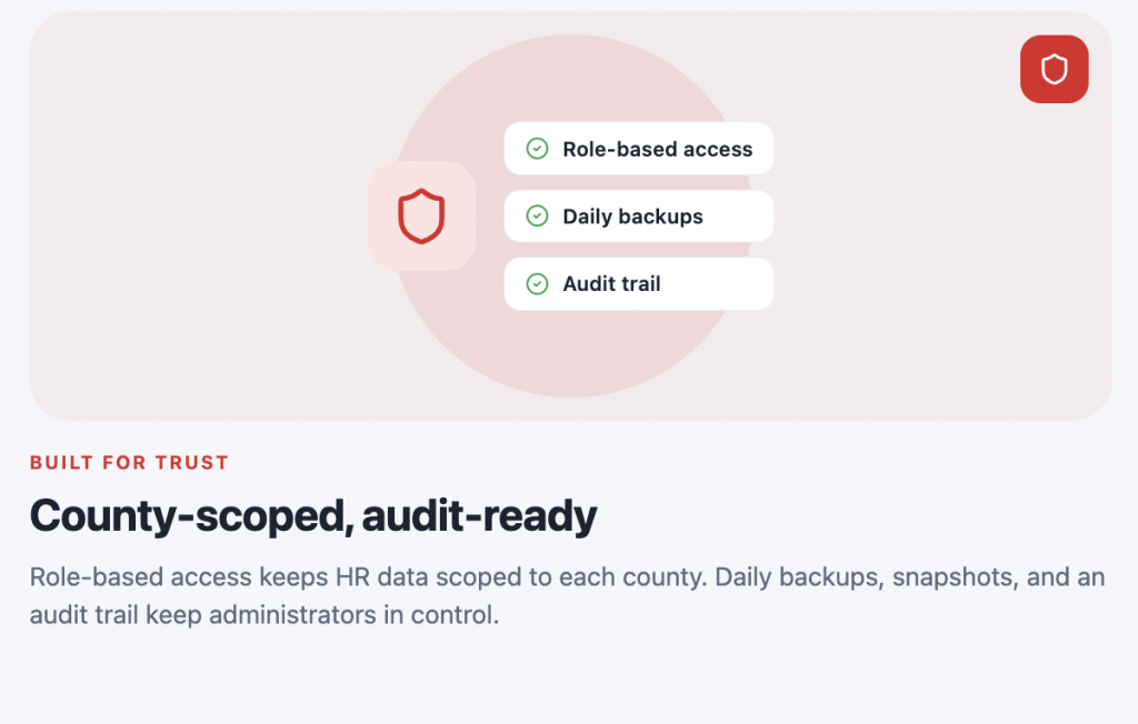 County Compensation Survey platform screenshot